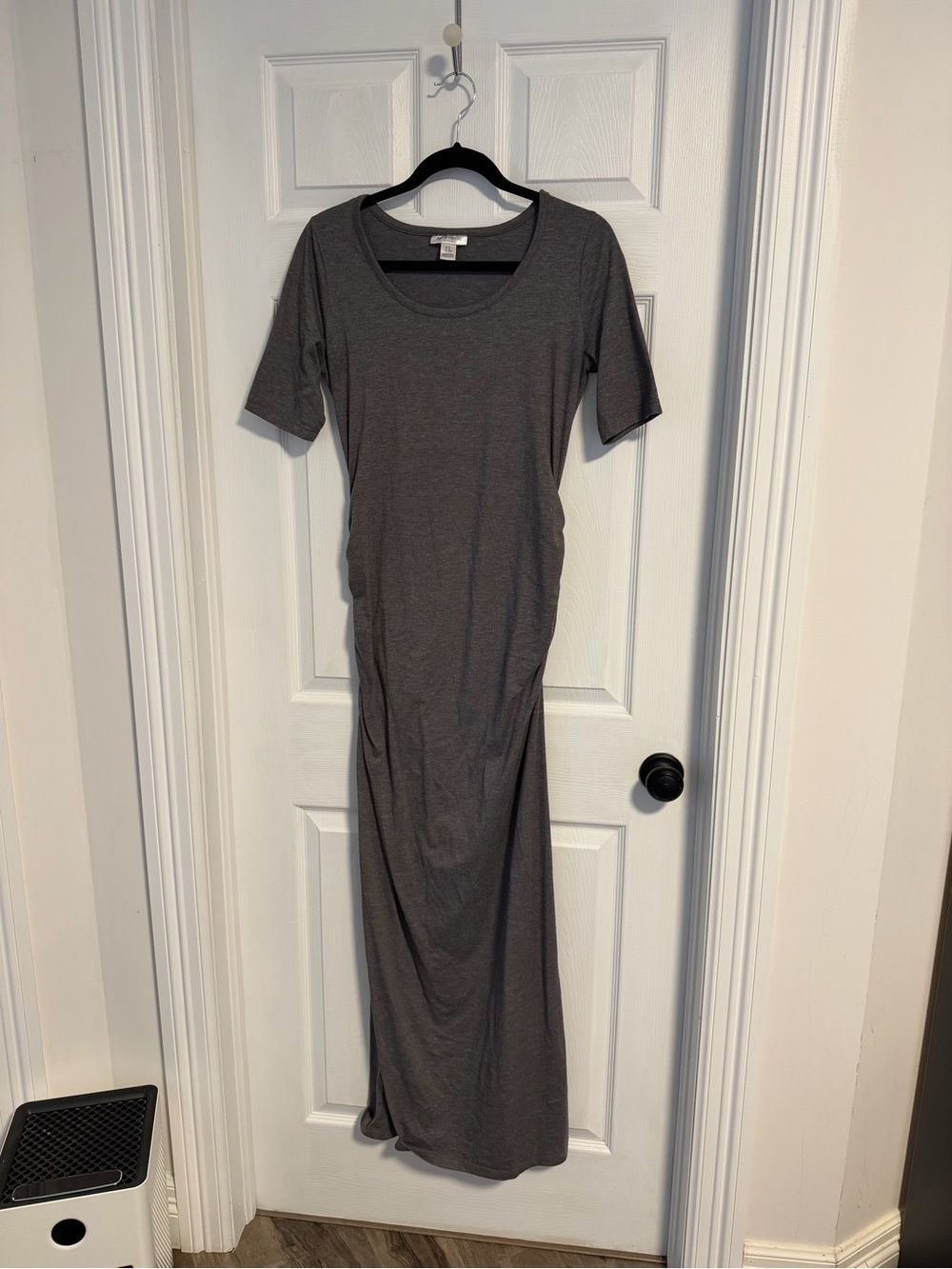 Motherhood Maternity Gray Short-Sleeve Maxi Dress